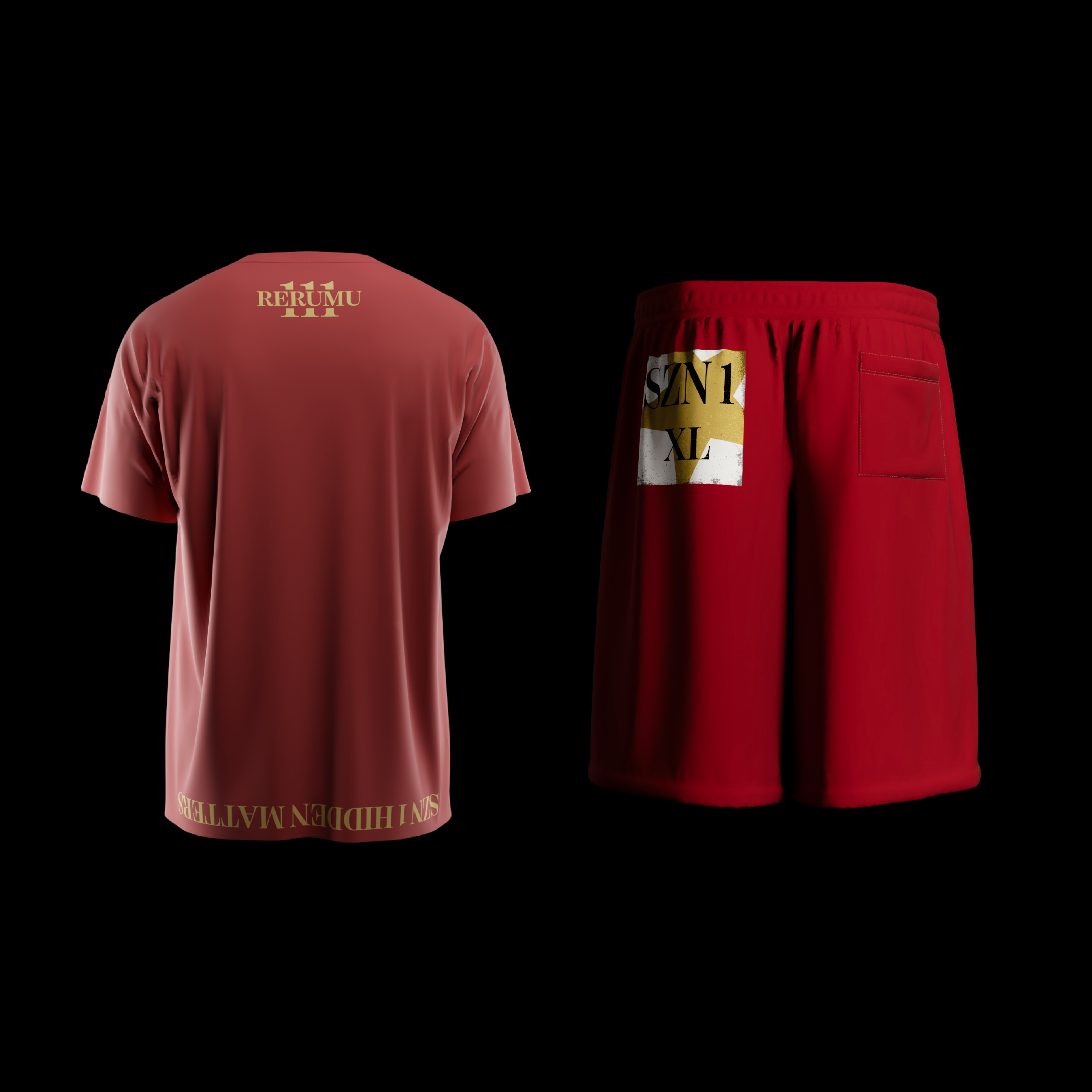 SZN 1: Hidden Matters | Red Bundle (T-Shirt + Shorts)