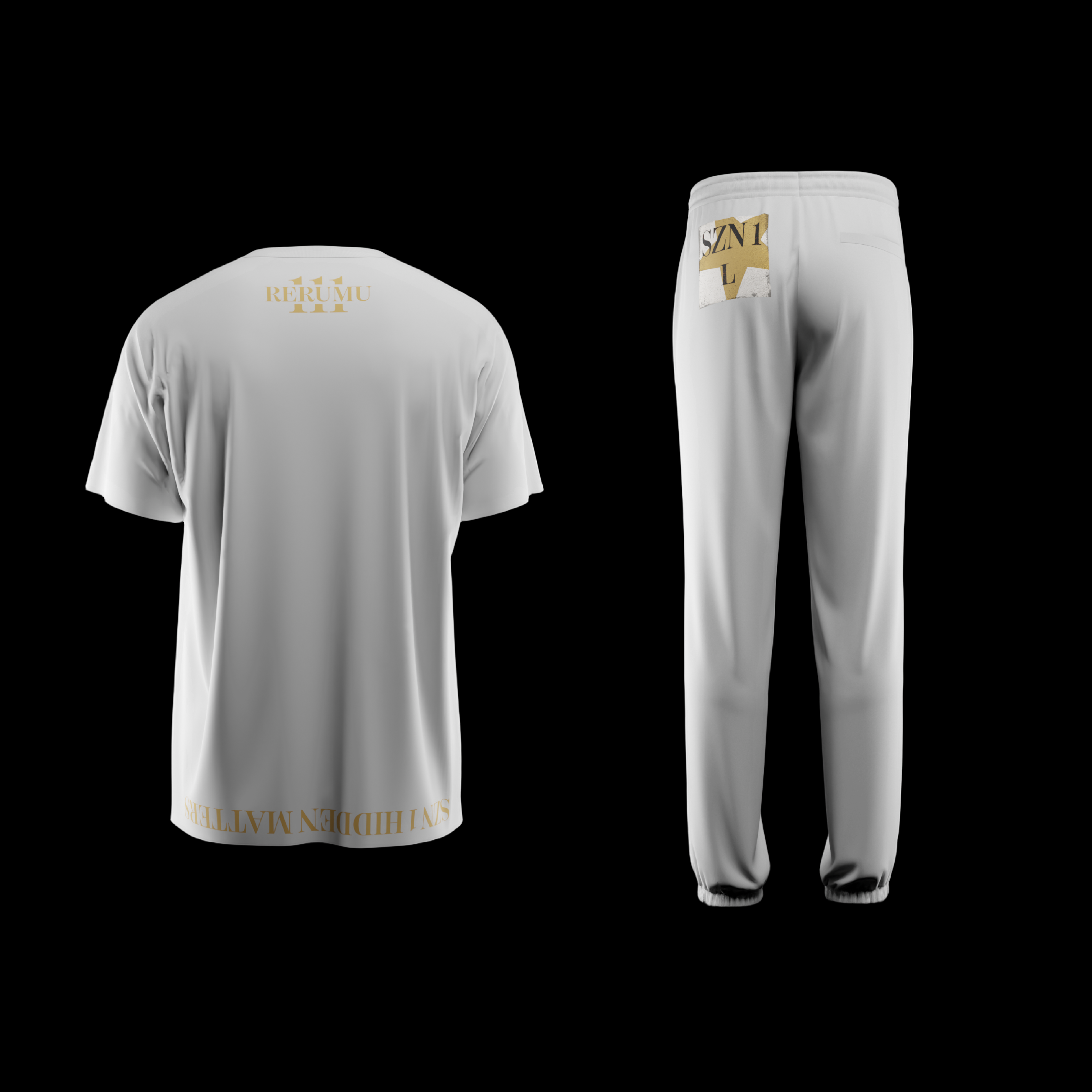 SZN 1: Hidden Matters | White Bundle (T-Shirt + Sweatpants)